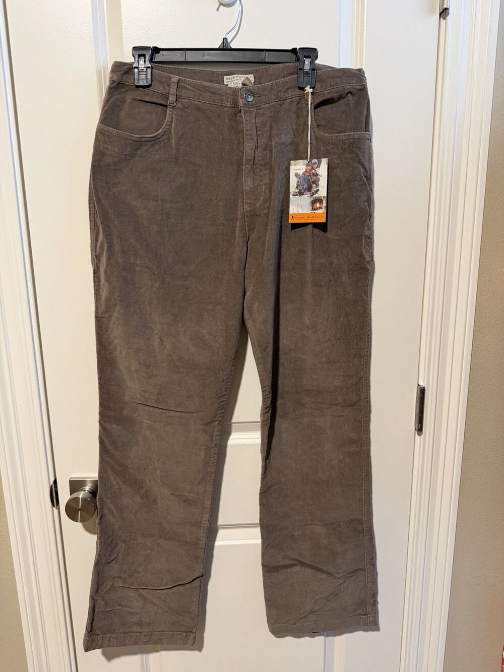 NWT Royal Robbins Vintage Cord Pants Women 16 Bark Brown Corduroy Stretch 64133